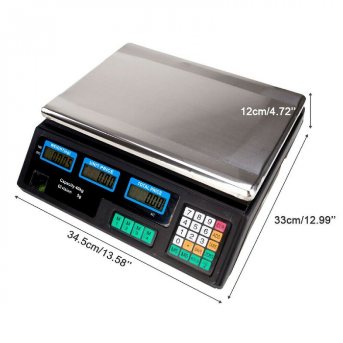 Cantar Electronic 40 kg, acumulator inclus, incarcare rapida, digital, functii multiple, afisaj dublu, autonomie mare [4]