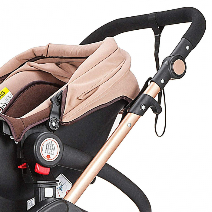 Carucior 2 in 1 pentru copii, pliabil, cu suspensii, transformabil landou-sport, 0-36 luni, cos pentru accesorii [5]