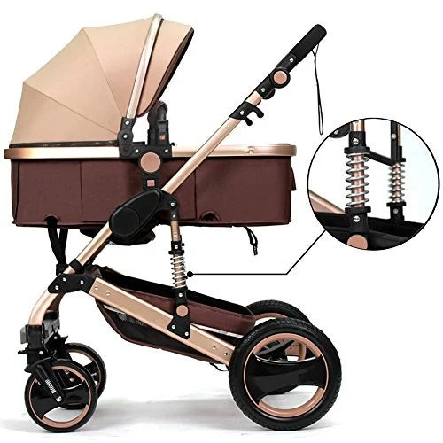 Carucior 2 in 1 pentru copii, pliabil, cu suspensii, transformabil landou-sport, 0-36 luni, cos pentru accesorii [2]