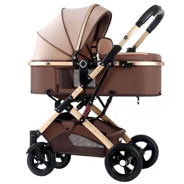Carucior 2 in 1 pentru copii, pliabil, cu suspensii, transformabil landou-sport, 0-36 luni, cos pentru accesorii [1]