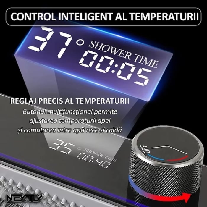 Chiuveta multifunctionala cu 2 cascade cu accesorii incluse, afisaj digital a temperaturii si robinet cascada, culoare negru grafit, dimensiune 750x460mm [7]