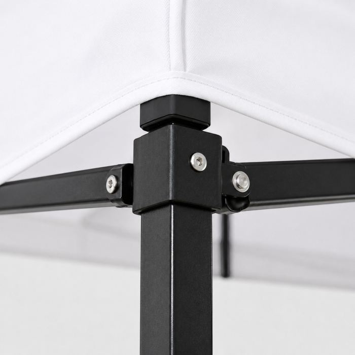 Cort Pavilion 3x3m Alb Pliabil Cadru Metal pentru Curte, Gradina, Evenimente [3]