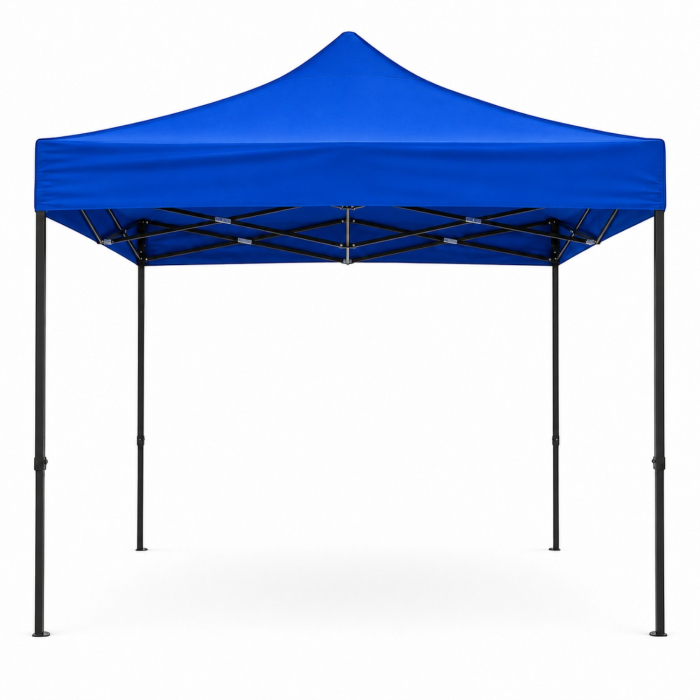Cort Pavilion 3x3m Albastru Pliabil Cadru Metal pentru Curte, Gradina, Evenimente [2]