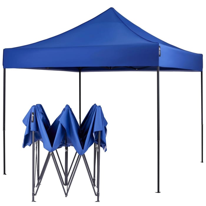 Cort Pavilion 3x3m Albastru Pliabil Cadru Metal pentru Curte, Gradina, Evenimente [1]