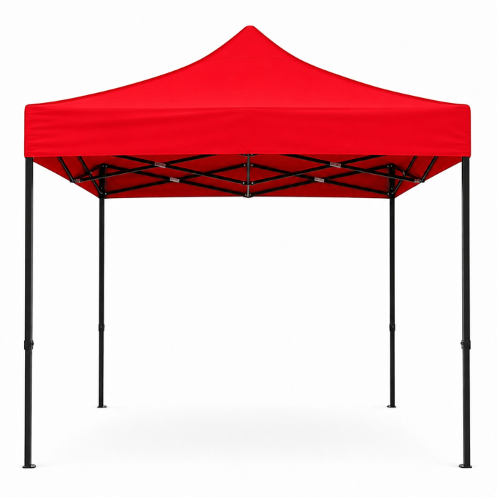 Cort Pavilion 3x3m Rosu Pliabil Cadru Metal pentru Curte, Gradina, Evenimente [2]