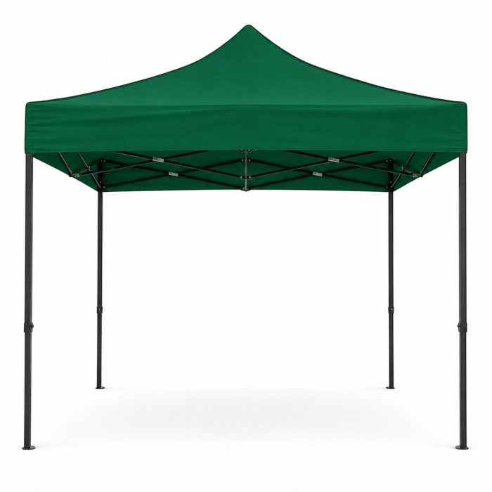 Cort Pavilion 3x3m Verde Pliabil Cadru Metal pentru Curte, Gradina, Evenimente [2]