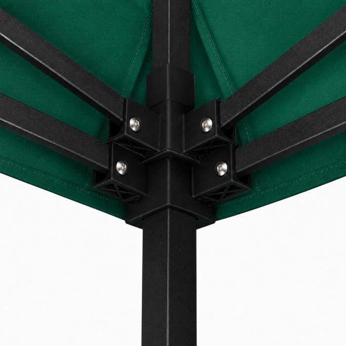 Cort Pavilion 3x3m Verde Pliabil Cadru Metal pentru Curte, Gradina, Evenimente [5]