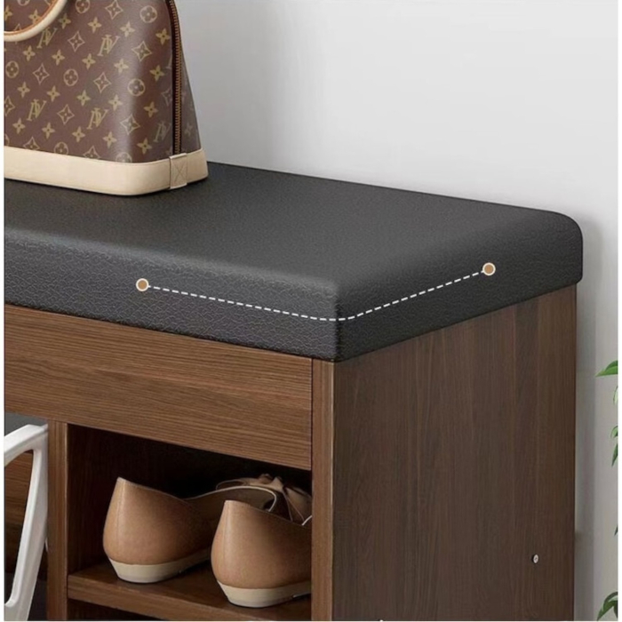Dulap pentru pantofi tip bancheta, 6 rafturi, 100x34x50 cm, PAL melaminat, Maro [9]