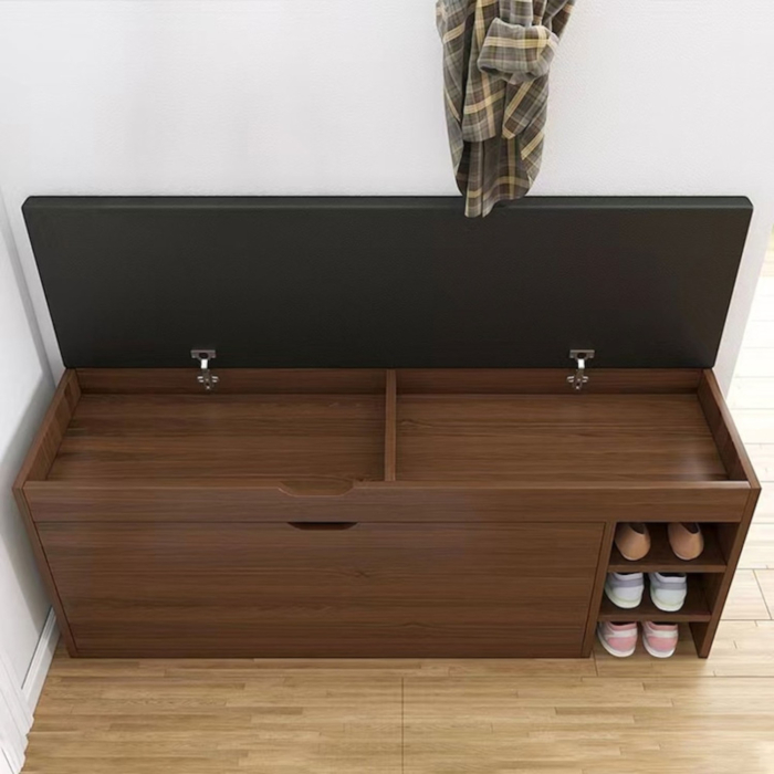 Dulap pentru pantofi tip bancheta, 6 rafturi, 100x34x50 cm, PAL melaminat, Maro [5]