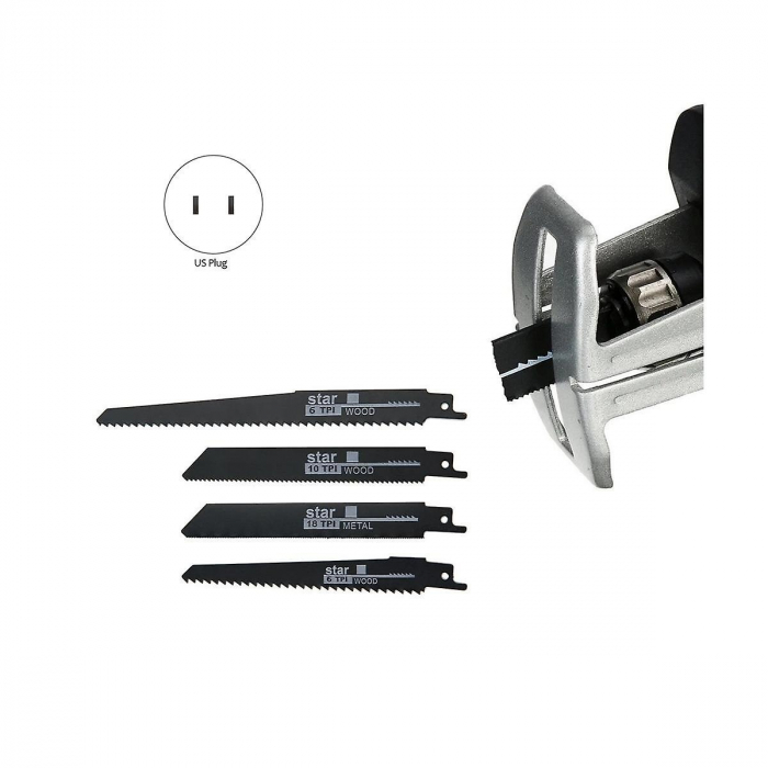 Fierastrau electric tip sabie 7STAR ®, cu 2 acumulatori 48V 5000 mAh, 4 panze, valiza de transport, Albastru [6]