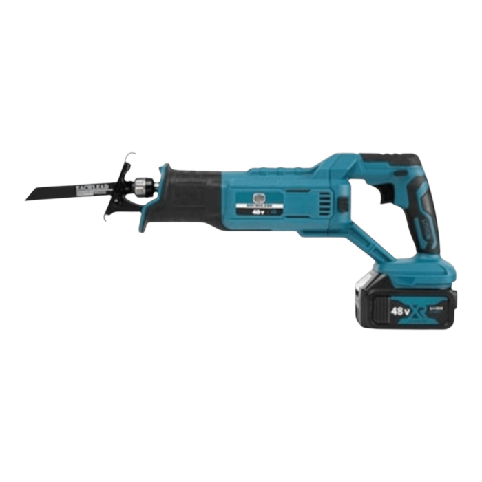 Fierastrau tip sabie 7STAR ® XR, cu 2 acumulatori 48V, 5000 mAh, mandrina autoblocanta, 4 bucati panza diferite modele, 1 incarcator, valiza compacta de transport, Albastru [4]