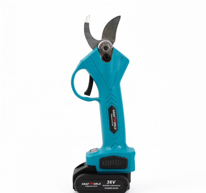 Foarfeca electrica portabila pentru Gradinarit 7STAR ®, 2 Acumulatori 36V, 500W, Lama din otel Carbon, baterie 8000mAh, 1 incarcator, design modern, accesorii incluse si valiza de transport, autonomie [2]