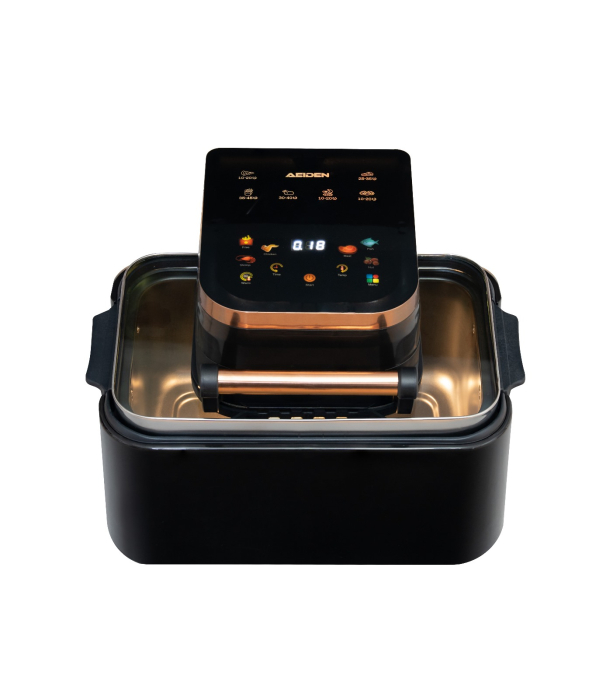 Friteuza Airfryer cu aer cald  AEIDEN®, AE-2513 2500W, capacitate mare 12L, multifunctional pentru cartofi prajiti, carne, coacere si altele, 11 programe, display LCD, Negru-Auriu, 200 hartii cadou [1]