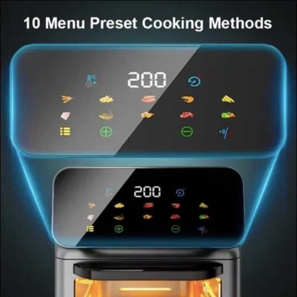 Friteuza fara ulei Air Fryer 7STAR ®, capacitate 12L, design premium cu geam transparent, 2400W, oprire automata, temperatura reglabiba, control digital [3]