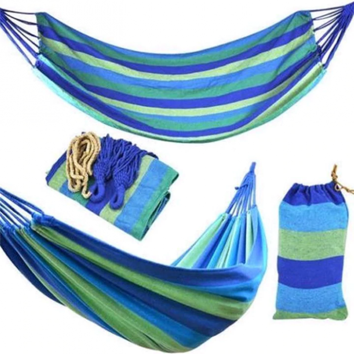 Set X2 Hamac din Bumbac Rezistent 80x185 cm + Sac Transport [2]