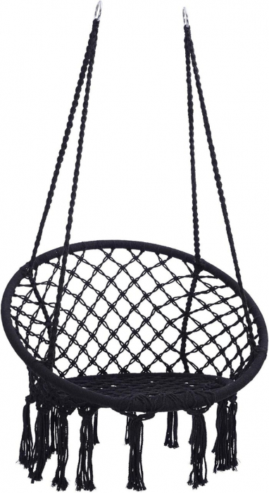 Leagan/balansoar suspendat tip scaun/hamac, diametru 80 cm, sarcina maxima 120kg, cadru metalic, pentru casa, gradina si veranda [2]
