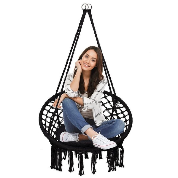 Leagan/balansoar suspendat tip scaun/hamac, diametru 80 cm, sarcina maxima 120kg, cadru metalic, pentru casa, gradina si veranda [6]