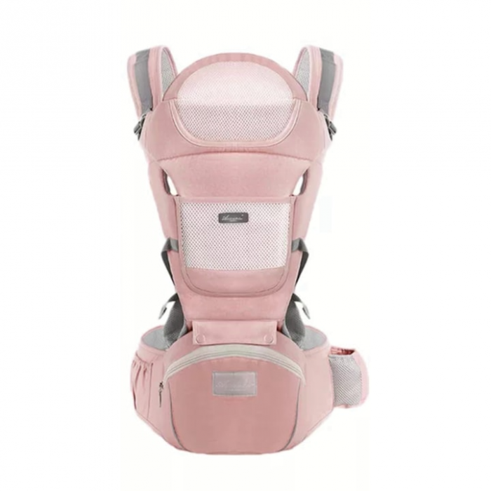 Marsupiu ergonomic, multifunctional pentru bebelusi, 15in1, greutate maxima 25 kg, Roz [10]