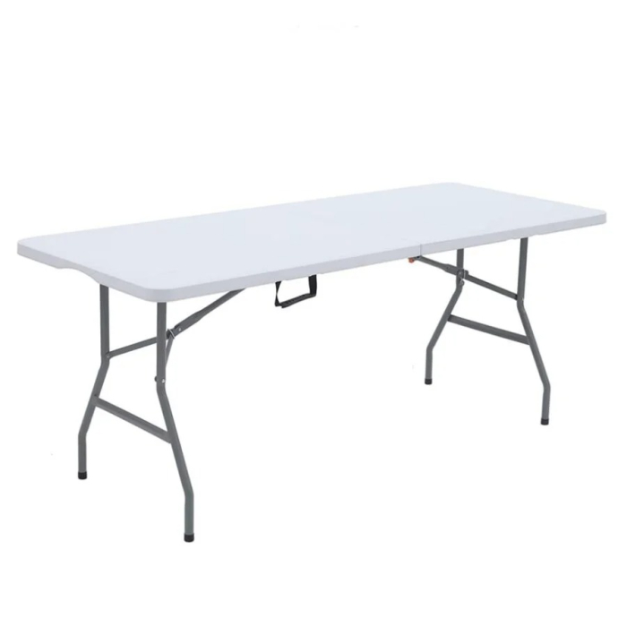 Masa pliabila, de gradina, cadru otel, 180x70x74, alba [3]