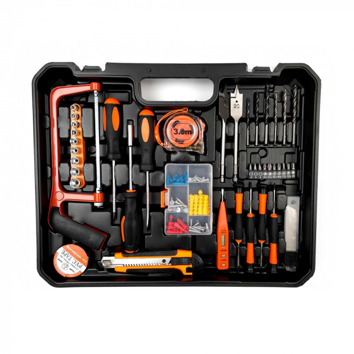 Masina de gaurit si insurubat 7STAR, bormasina cu percutie, mandrina rapida 13mm, 1500 RPM, cu 2 acumulatori 36V si incarcator, valiza inclusa, extra accesorii 119 piese [6]