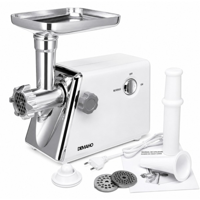 Masina de tocat carne electrica 3000 W – 120 kg/ora, 3 site inox, functie Reverse, componente detasabile [2]
