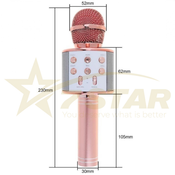 Microfon Profesional Wireless Karaoke cu Bluetooth, DIFUZOR, RADIO FM, USB TF, INREGISTRARE SUNET, ACUMULATOR [3]