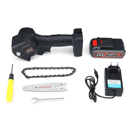 Mini Fierastrau Electric 7STAR ® 750W, 1 x Acumulator 36V, 1 x Lama 4 Inch, 1 x Lant, 5000mAh, Pila Pentru Ascutit Lantul, Rama Ajustabila, Accesorii, Valiza Inclusa, Negru [4]