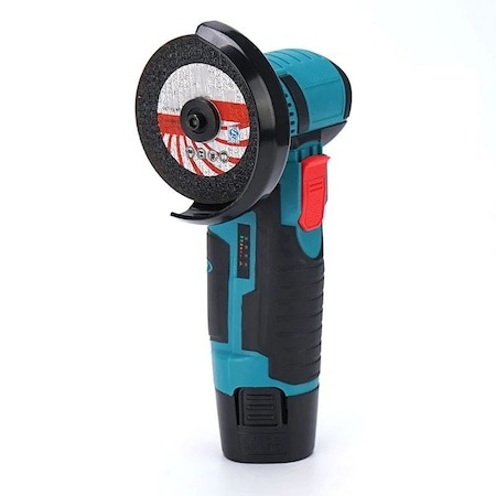 Mini polizor flex unghiular portabil 7STAR ® 2 acumulatori 12V, 750W, 1500 mAh, 19500 rpm, 6 discuri 76 mm, soft start, autonomie mare, design modern, Verde/Negru [2]