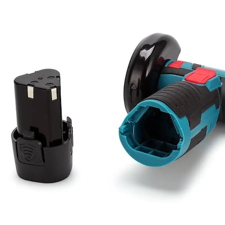 Mini polizor flex unghiular portabil 7STAR ® 2 acumulatori 12V, 750W, 1500 mAh, 19500 rpm, 6 discuri 76 mm, soft start, autonomie mare, design modern, Verde/Negru [6]