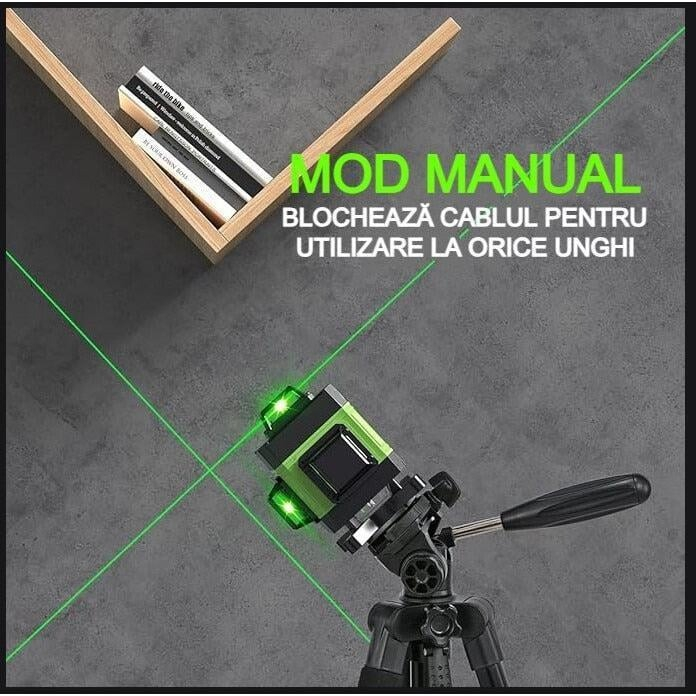 Nivela laser 4D 7STAR ®, 16 linii, auto-nivelare, alimentare USB, 2 baterii, inaltime ajustabila 1.2M [4]