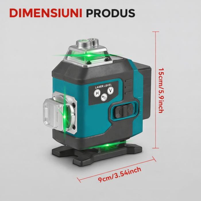 Nivela laser 4D 7STAR ®, 16 linii, auto-nivelare, alimentare USB, 2 baterii, inaltime ajustabila 1.2M [5]