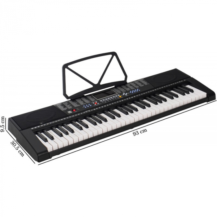 Orga electronica 61 clape, 255 ritmuri, 255 timbre, 50 melodii demonstrative, 5 octave, clape luminate led, functii invatare 3 lectii, functii inregistrare si redare, usb, mp3, afisaj lcd, suport part [4]