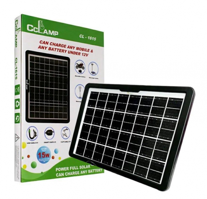 Panou solar portabil cu regulator, tensiune 16V / 9V / 6V, 15W, Port multi USB, IP65, Incarcare dispozitive electronice sau baterii auto si moto, Negru [4]