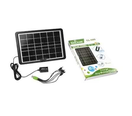 Panou Solar Portabil, Putere 8W, Tensiune 6V, IP65, Cablu cu Mufe 5 in 1, Negru [4]