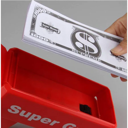 Pistol SUPREME de aruncat bani sau pliante, pentru petreceri si aniversari, 100 de bancnote incluse, rosu [4]
