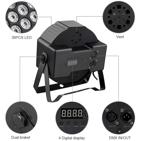 Proiector Joc De Lumini PAR 36 LED Disco / Club / Exterior / Arhitecturale [5]