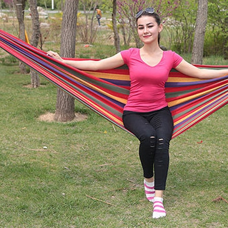 Hamac pentru o persoana, capacitate 120 kg, Rosu [3]