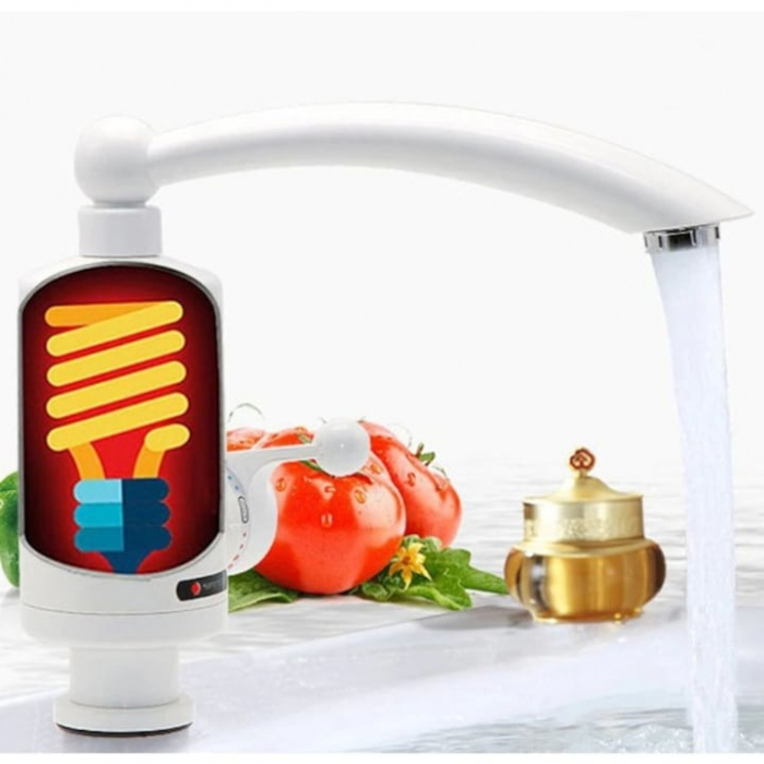 Robinet electric cu incalzire instantanee, 3000W, afisaj LED pentru temperatura, rotativ, rotire la 360°, potrivit pentru bucatarii, bai, durata de incalzire a apei 3 - 5 sec [3]
