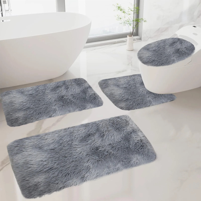 Set 4 covorase baie, plus, antiderapant, absorbant, bej, 40x80x60x50x38cm [2]