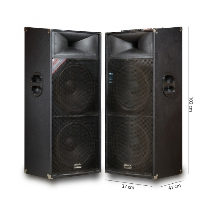 Set Boxe Active Profesionale 7S-2025 1000W, Statie Profesionala Incorporata, 4 Difuzoare 15 INCH, 2 Microfoane Profesionale Wireless, Bluetooth, USB, RadioFM, Garantie 3 Ani [3]