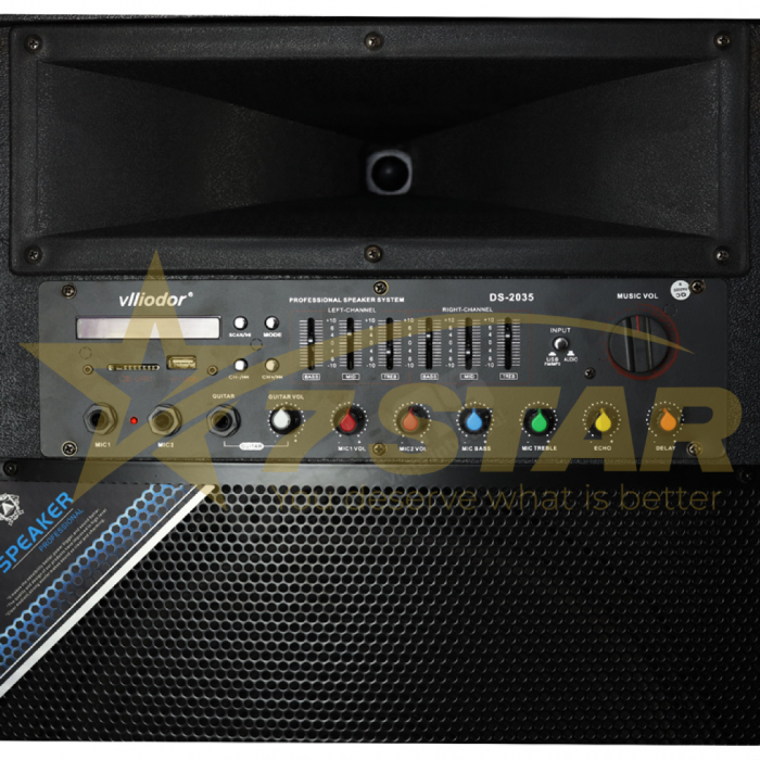 Set Boxe Active Profesionale 7S-2035 800W, 15INCH, Bluetooth, USB, RadioFM, Ecran LCD, CADOU Microfon Profesional [4]