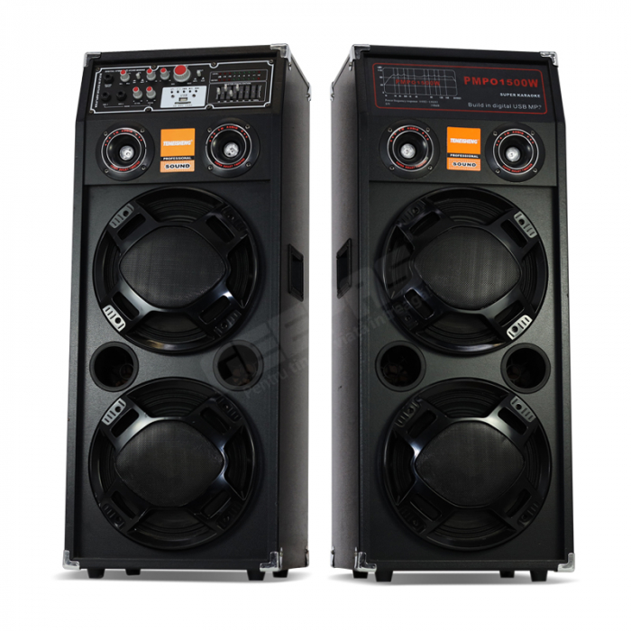 Set Boxe Audio Profesionale, Egalizator pe 7 Benzi, Sistem Karaoke, Putere 700 W, Lumini RGB, Conectivitate Bluetooth, Port USB, Slot SD Card, AUX In, FM Radio, Cadou Microfon si Telecomanda [2]
