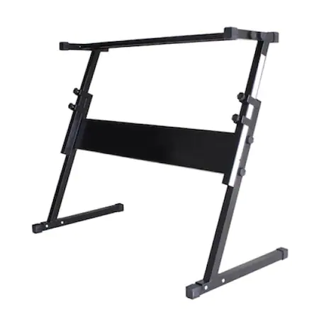 Stativ pentru Orga in Forma Z, Inaltime Reglabila 50 - 80 cm, Capacitate Maxima 10 Kg, Picioare Anti-alunecare, Metal, Design Modern, Negru [2]