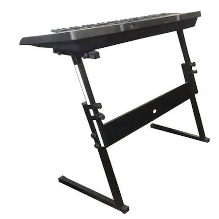Stativ pentru Orga in Forma Z, Inaltime Reglabila 50 - 80 cm, Capacitate Maxima 10 Kg, Picioare Anti-alunecare, Metal, Design Modern, Negru [3]