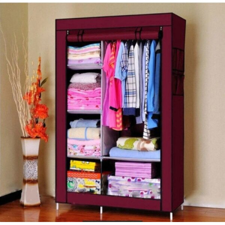 Curatenie, Organizare si Depozitare - Dulap textil pentru haine, inchidere prin fermoar, 105 X 45 X 175 cm