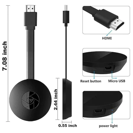 Chrome-cast media player HDMI, transmisie dispozitiv mobil, TV Andoid, IOS, Windows in HDMI prin wifi [5]
