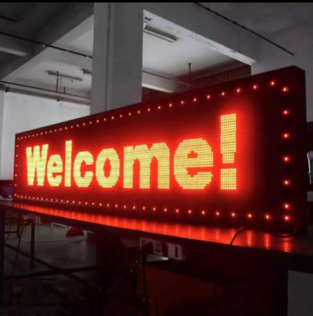 Reclama luminoasa pentru exterior, 100 x 40 cm, LED, mesaj dublu, Rosu [3]