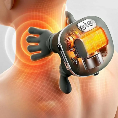 Aparat de Masaj Cervical 4D cu incalzire Infrarosu 45°C, 3 Intensitati, Wireless, Autonomie 70 min – Gat, Umeri, Spate [5]