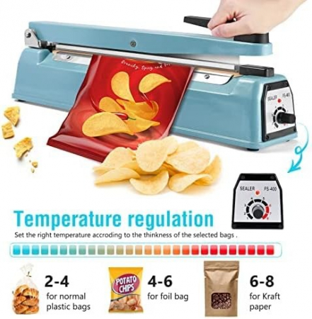Aparat profesional de lipit si sigilat pungi plastic 7STAR ®, 8 trepte de reglaj termic, 500W, indicator led, dimensiune bara lipire 400mm, design modern, utilizare usoara si rapida [3]