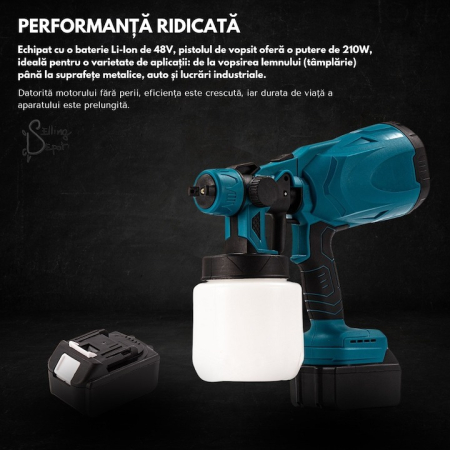 Aparat profesional de Vopsit si zugravit 7STAR ®, electric, cu rezervor de vopsea, 2 acumulatori 36V, portabil [4]